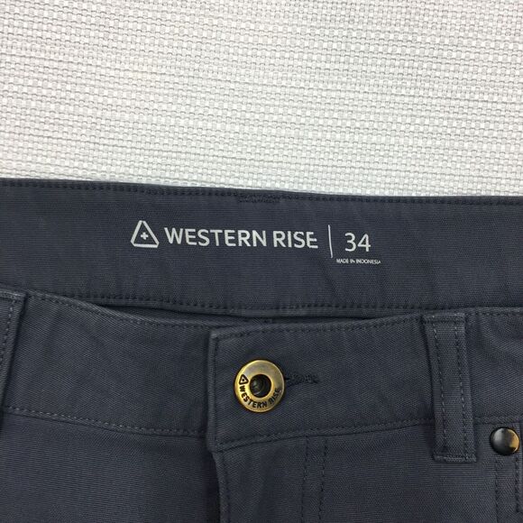Western Rise‎ AT Pants Mens Size 34x30 Slim Fit Chino Stretch Gray - Picture 6 of 11
